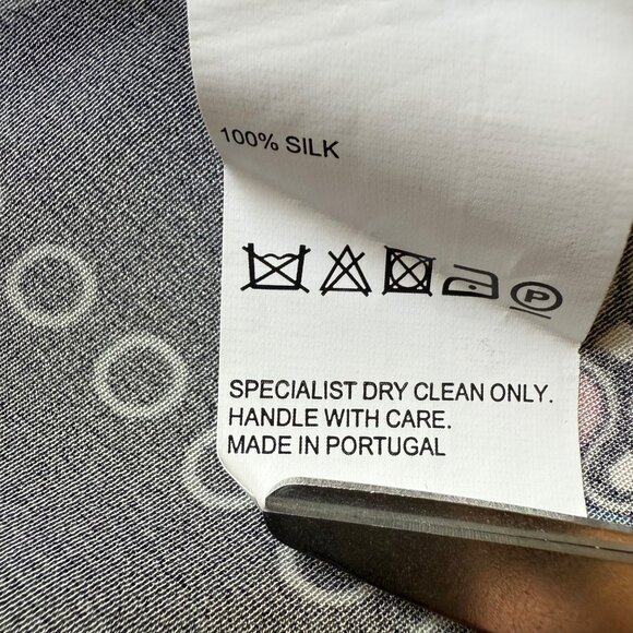 Peter Pilotto Size 8 Black Geometric Silk Short Sleeve Mini Shift Dress - Picture 6 of 16